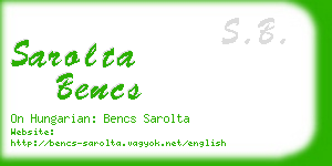 sarolta bencs business card